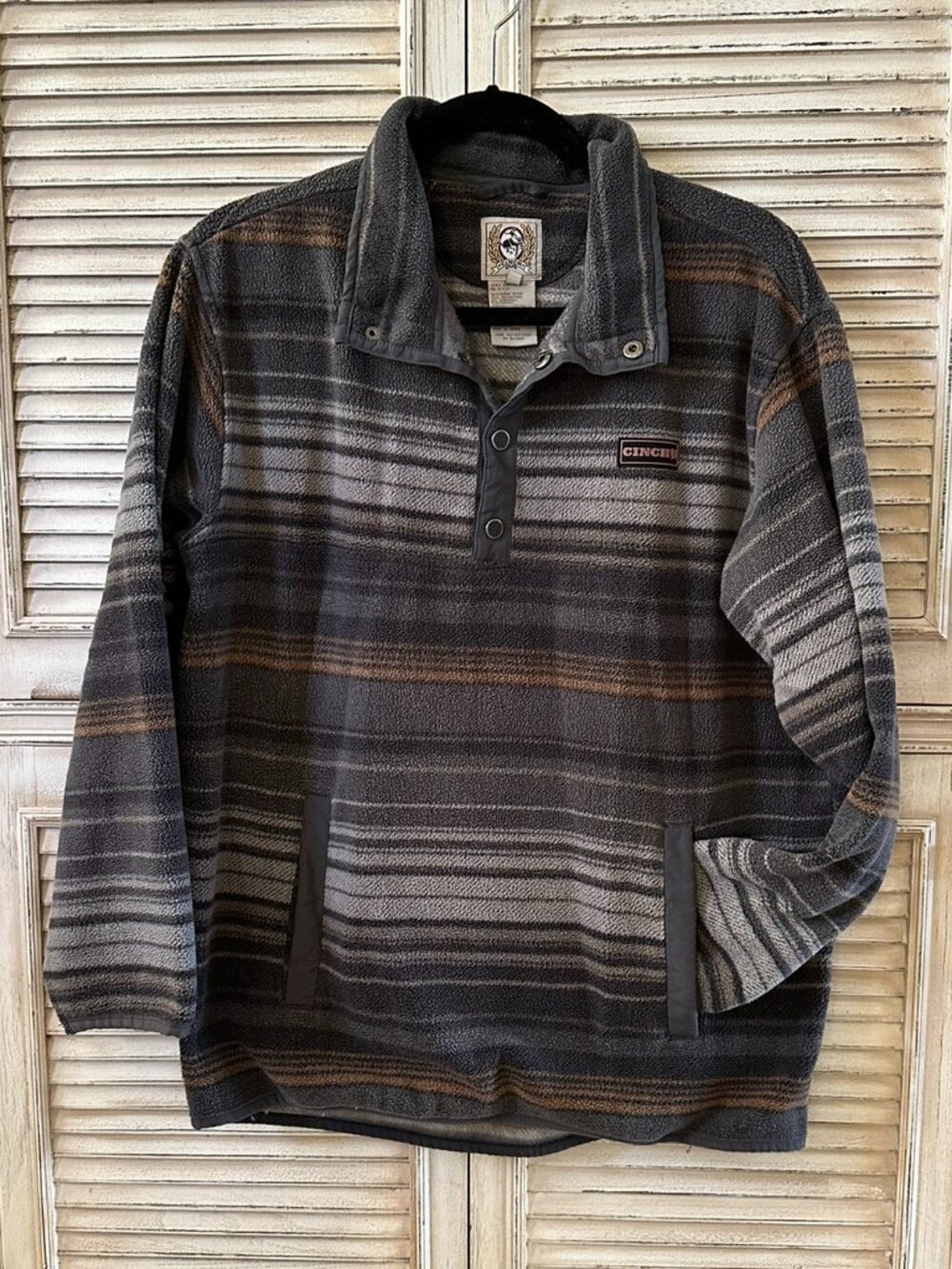 Men's CINCH fleece pull over with snap neck GREAT CONDITION